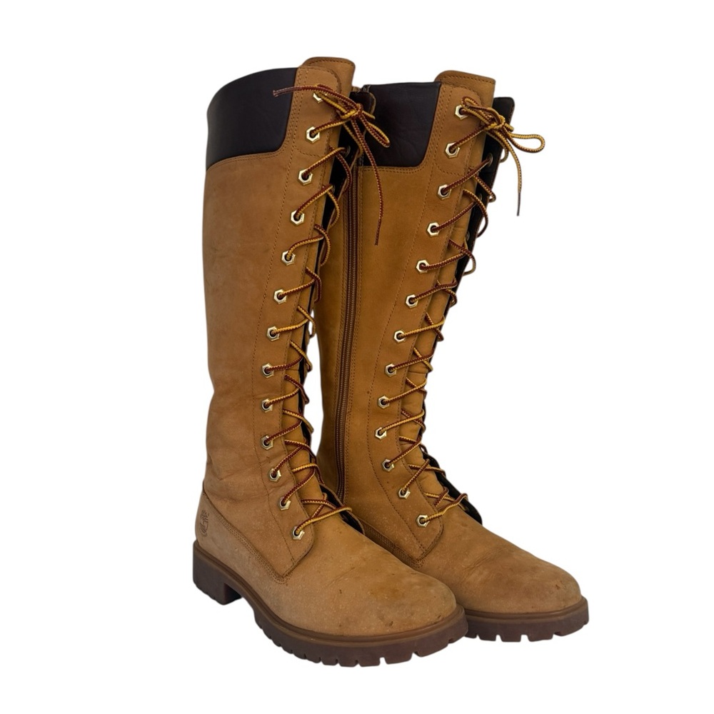 Women's Timberland Extra Tall Tan Lace-Up Urban Hiking Boots
